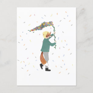 Carte Postale Mardi Gras Enfants Carnaval Printemps Illustration