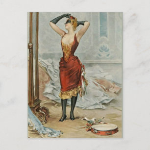 Carte Postale Mardi Gras Femme Classique