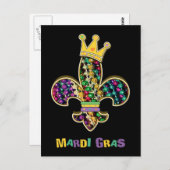 Carte Postale Mardi Gras Fleur (Devant / Derrière)