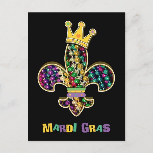 Carte Postale Mardi Gras Fleur (Devant)