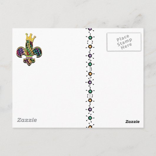 Carte Postale Mardi Gras Fleur (Dos)