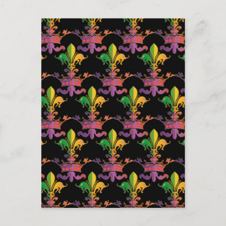 Carte Postale Mardi Gras Fleur de Crown
