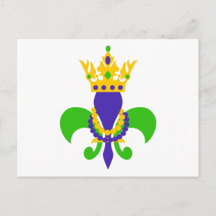 Carte Postale Mardi Gras Fleur de Lis