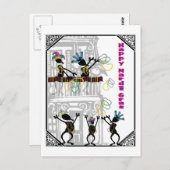 Carte Postale Mardi gras heureux--Scène de balcon (Devant / Derrière)