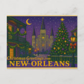 Carte Postale Mardi Gras Inspired New Orleans Christmas Postcard (Devant)