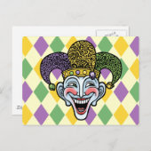 Carte Postale Mardi Gras Jester (Devant / Derrière)