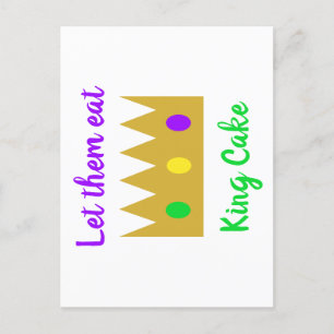 Carte Postale Mardi Gras Les Laisse Manger King Cake Crown