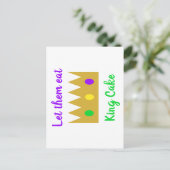 Carte Postale Mardi Gras Les Laisse Manger King Cake Crown (Debout devant)