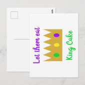 Carte Postale Mardi Gras Les Laisse Manger King Cake Crown (Devant / Derrière)