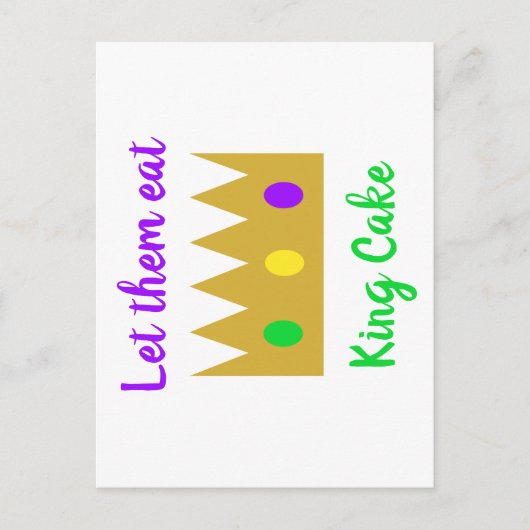 Carte Postale Mardi Gras Les Laisse Manger King Cake Crown (Devant)