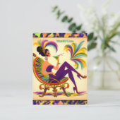 Carte Postale Mardi Gras Martini femme du milieu du siècle rétro (Debout devant)