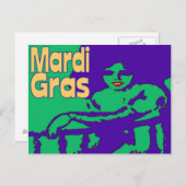 Carte Postale Mardi Gras Masquage (Devant / Derrière)