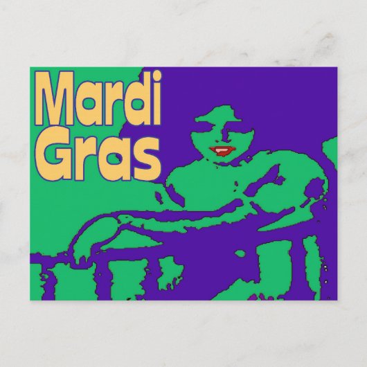 Carte Postale Mardi Gras Masquage (Devant)