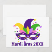 Carte postale Mardi Gras Mignonne Purple Green Gol (Devant / Derrière)