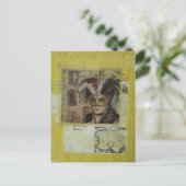 Carte Postale Mardi Gras Mixed Media Collage (Debout devant)