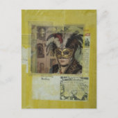 Carte Postale Mardi Gras Mixed Media Collage (Devant)