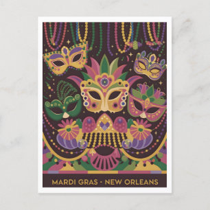 Carte Postale Mardi Gras New Orleans Vintage