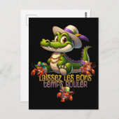 Carte Postale Mardi Gras Parti Gator & Crawdads (Devant / Derrière)
