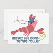 Carte Postale Mardi Gras Party Crawdad (Devant / Derrière)