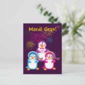 Carte postale Mardi Gras Penguins (Debout devant)