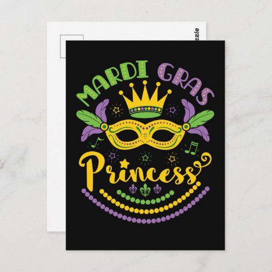 Carte Postale Mardi Gras Princesse (Devant / Derrière)