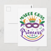 Carte Postale Mardi Gras Princesse Mignonne Femme Carnaval (Devant / Derrière)