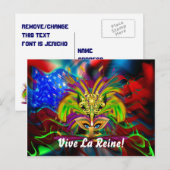 Carte Postale Mardi Gras Queen Afficher les notes S'il vous plaî (Devant / Derrière)
