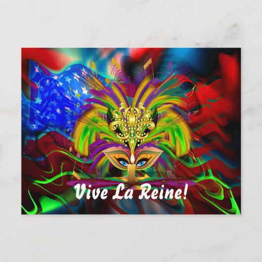 Carte Postale Mardi Gras Queen Afficher les notes S'il vous plaî (Devant)