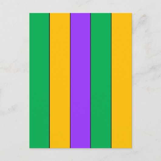 Carte Postale Mardi Gras Stripes Motif violet vert jaune (Devant)