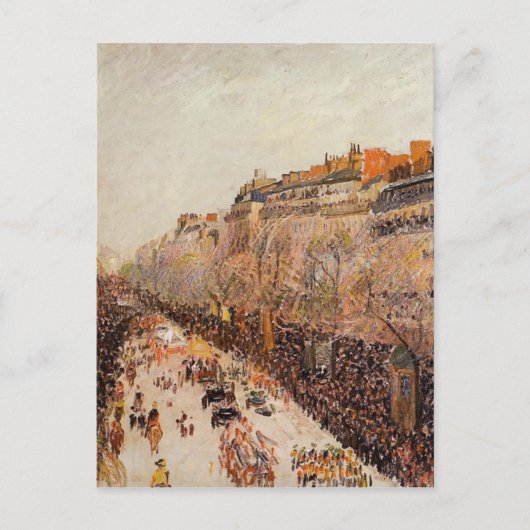 Carte Postale Mardi Gras sur les Boulevards par Camille Pissarro (Devant)