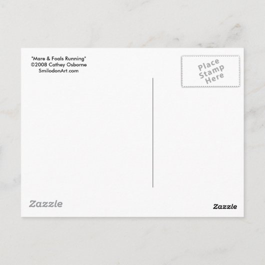 Carte postale - Mare & Foals en marche (Dos)