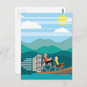 Carte Postale Marécage Bateau AirBoat (Devant / Derrière)