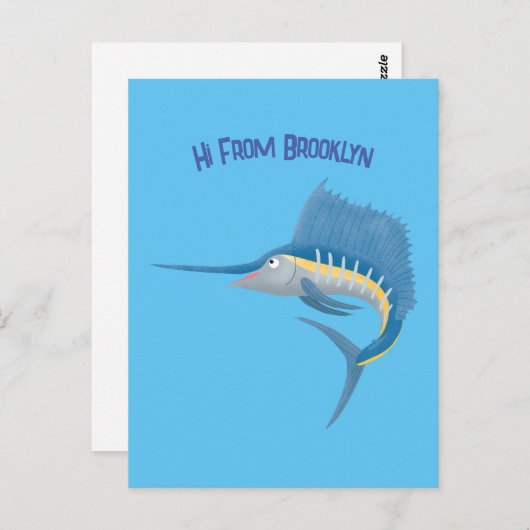 Carte Postale Marée de plaisance de l'espadon (Devant / Derrière)