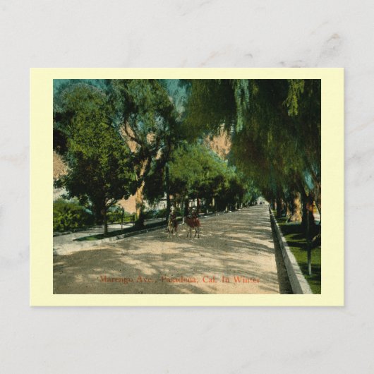 Carte Postale Marengo Ave., Pasadena, Californie Vintage (Devant)