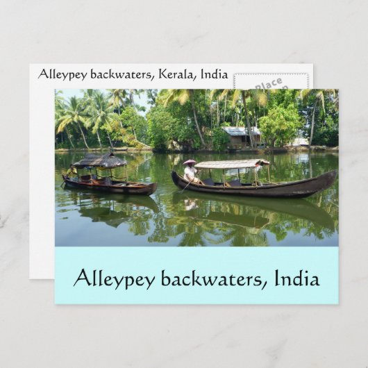 Carte Postale Mares d'Alleypey, Inde (Devant / Derrière)