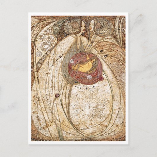 Carte Postale Margaret MacDonald Mackintosh Coeur du Rose (Devant)