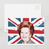 CARTE POSTALE MARGARET THATCHER DRAPEAU BRITANNIQUE (Devant / Derrière)