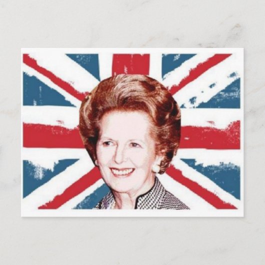 CARTE POSTALE MARGARET THATCHER DRAPEAU BRITANNIQUE (Devant)