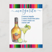 Carte Postale Margarita Cocktail Recette Aquarelle (Devant)