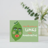 Carte postale Margaritas Whimsical Limes (Debout devant)