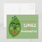 Carte postale Margaritas Whimsical Limes (Devant / Derrière)