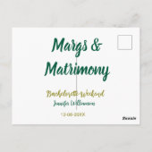 Carte Postale Margs et mariage ajoutez nom date enterrement de v (Dos)