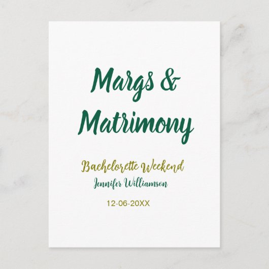 Carte Postale Margs et mariage ajoutez nom date enterrement vie  (Devant)