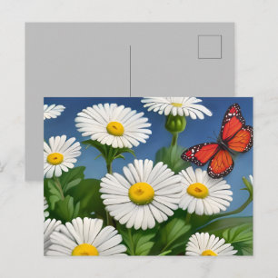 Carte Postale Marguerite Et Papillons Artsy
