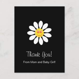 Carte Postale Marguerite Girly de visage heureux mignon de Merci