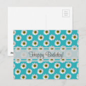 Carte Postale Marguerite sur bleu ciel Joyeux anniversaire! (Devant / Derrière)