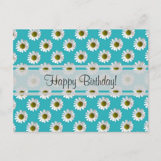 Carte Postale Marguerite sur bleu ciel Joyeux anniversaire! (Devant)