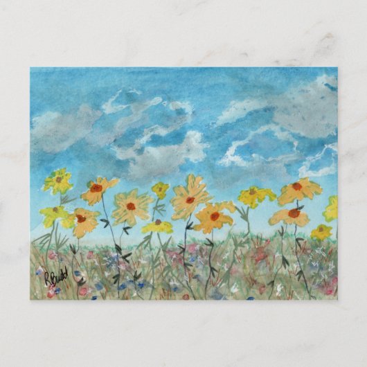 Carte Postale Marguerites & Nuages (Devant)
