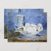 Carte Postale Marguerites, peinture d'art par Berthe Morisot, (Devant / Derrière)