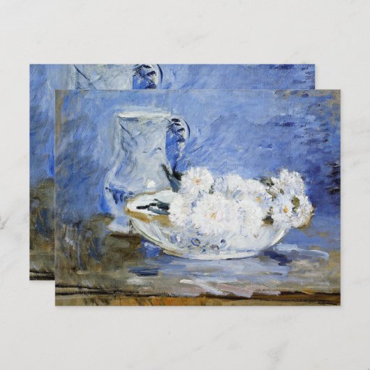 Carte Postale Marguerites, peinture d'art par Berthe Morisot, (Devant / Derrière)